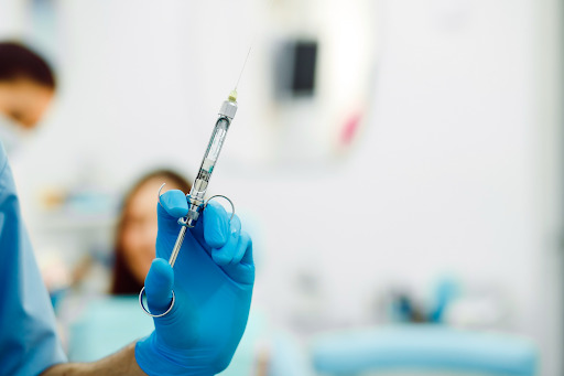 Anesthesia syringe in medical setting